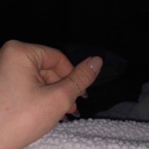 14K Gold Beaded Stackable Ring SZ 7